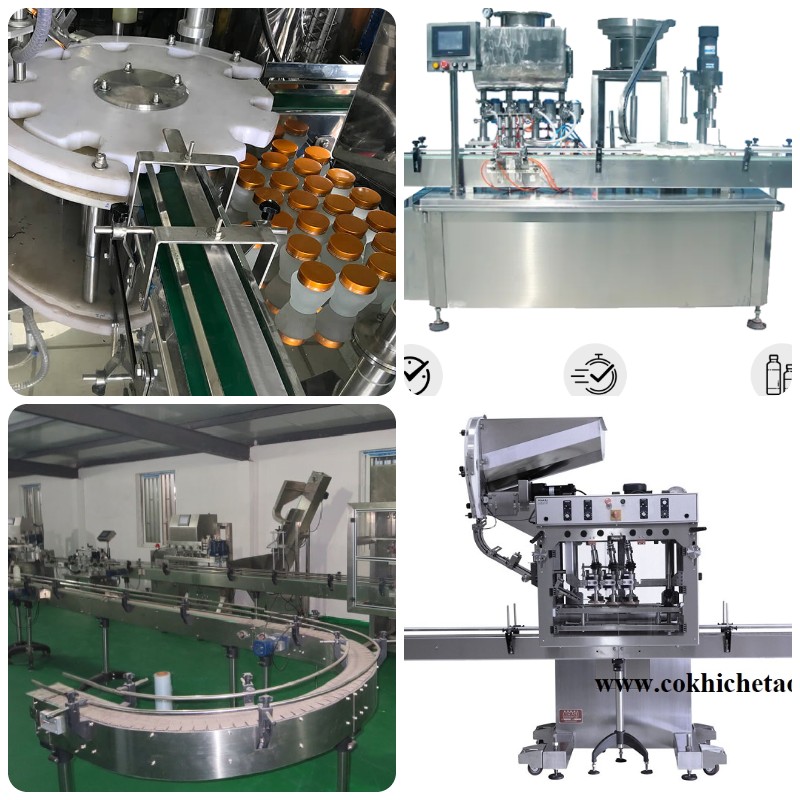 Hệ thống chiết rót và đóng nắp chai tự động