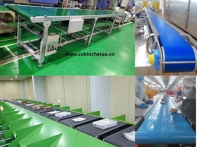 Băng tải chuyển hàng trong nhà máy sản xuất