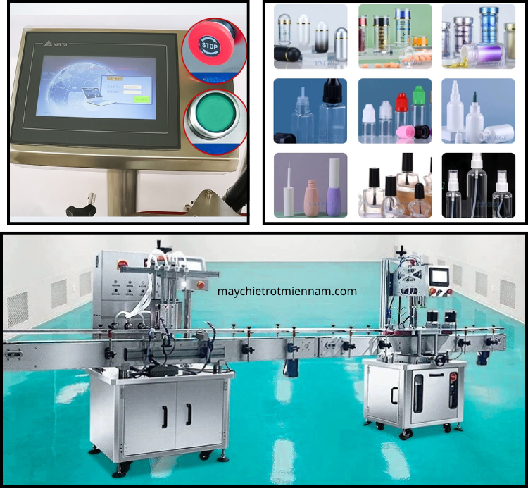 Dây chuyền Chiết Rót Và Đóng Nắp Chai Tự Động 