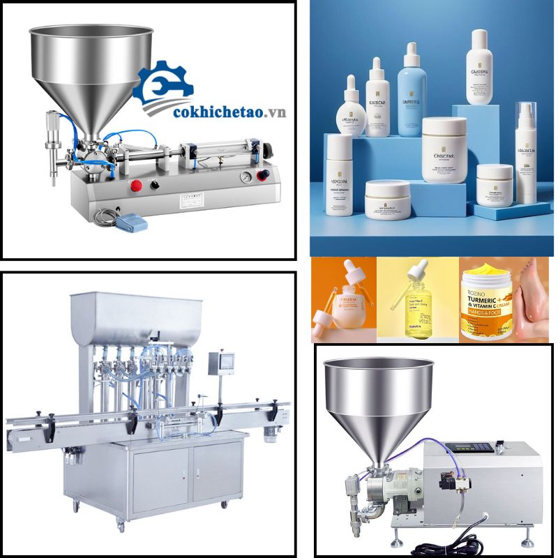 Máy Chiết Rót Mỹ Phẩm Có Băng Tải 