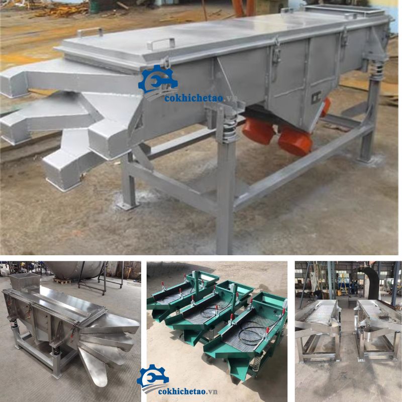 Máy sàng rung hạt, bột, cát đá, sỏi hình chữ nhật