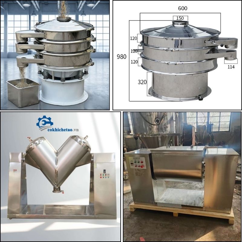 Máy sàng và trộn bột