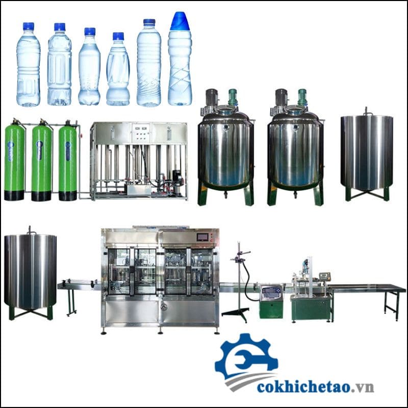 Dây chuyền chiết rót đóng nắp chai nước khoáng tự động