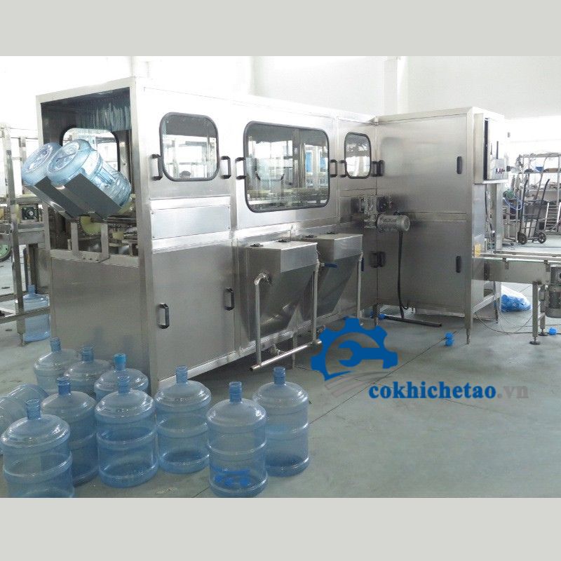 Dây chuyền chiết rót đóng nắp bình nước 20L