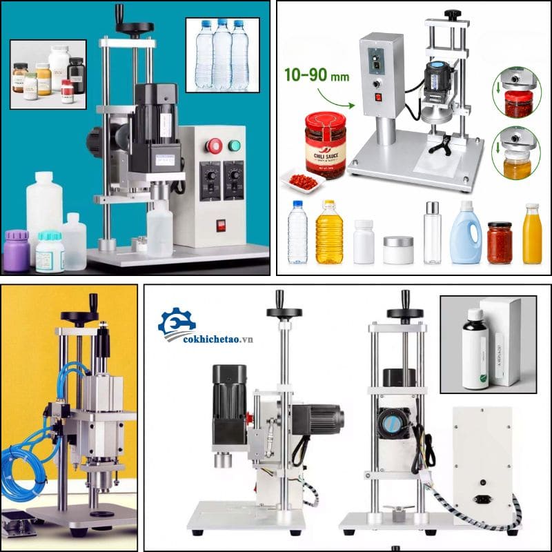 Máy vặn nắp chai bán tự động