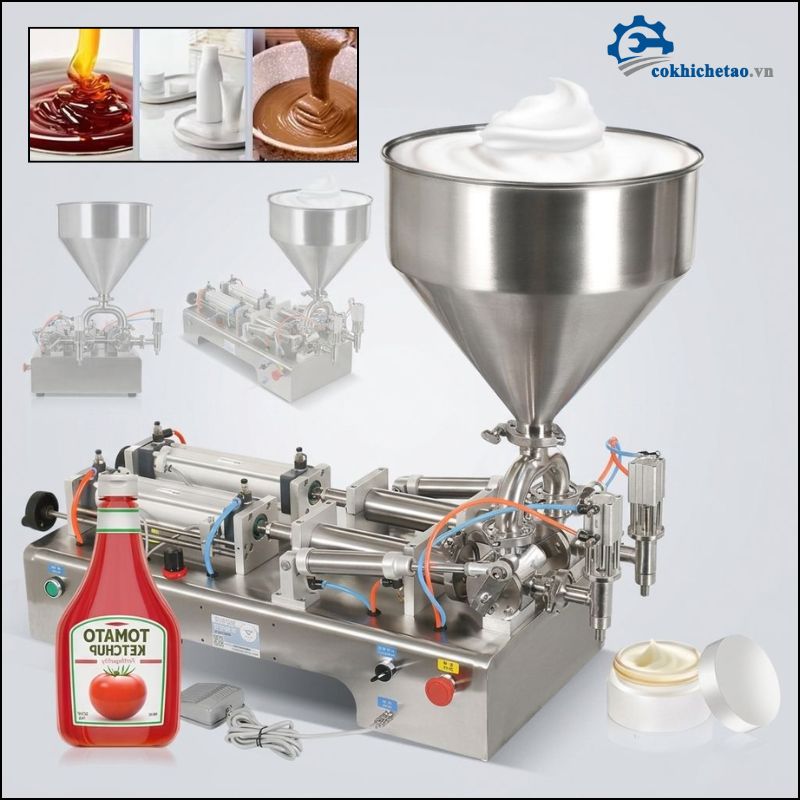 Máy chiết rót dạng sệt 2 vòi