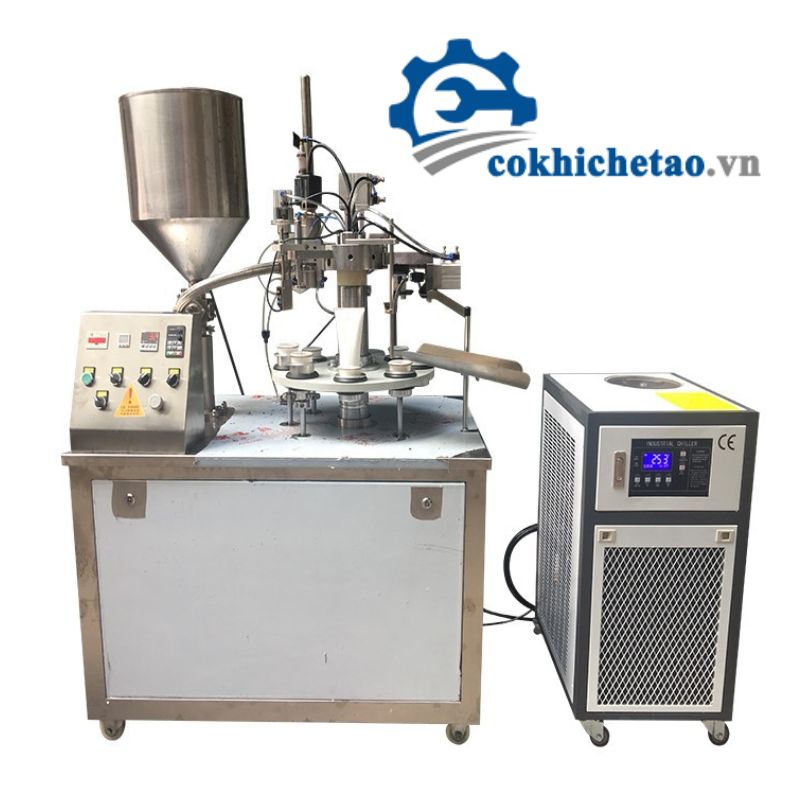 Máy chiết rót và dán đáy tuýp kem
