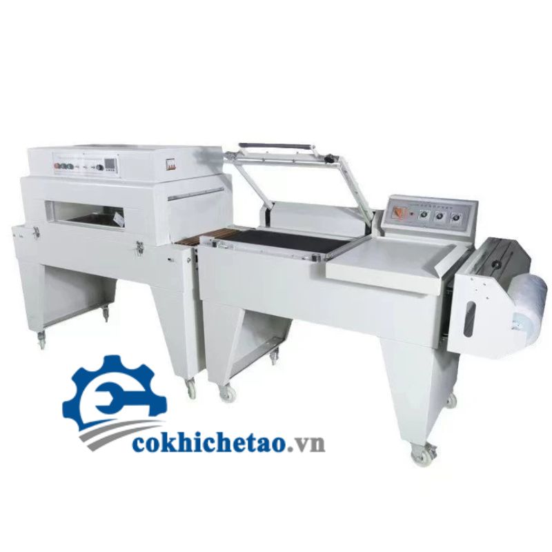 Máy bọc màng co chai nước hoa