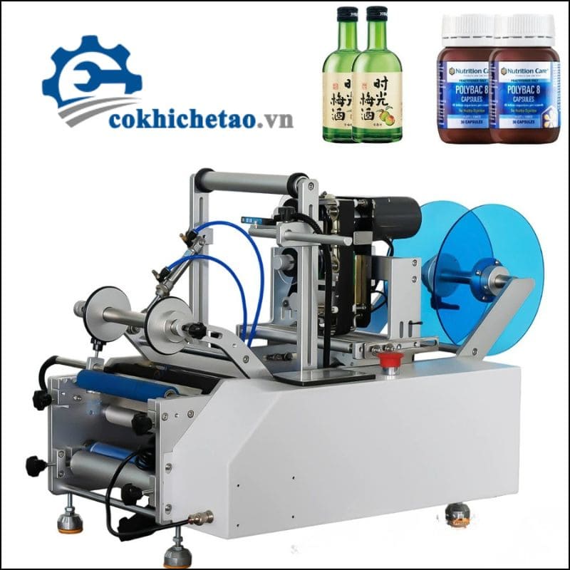 Máy dán nhãn chai tròn bán tự động