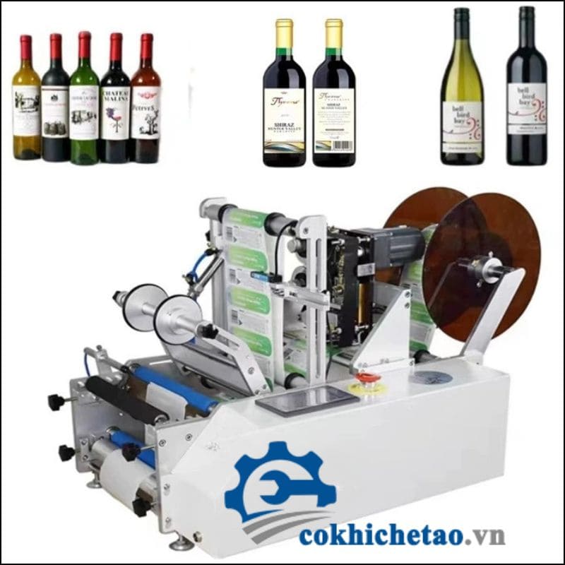 Máy dán nhãn decal chai tròn