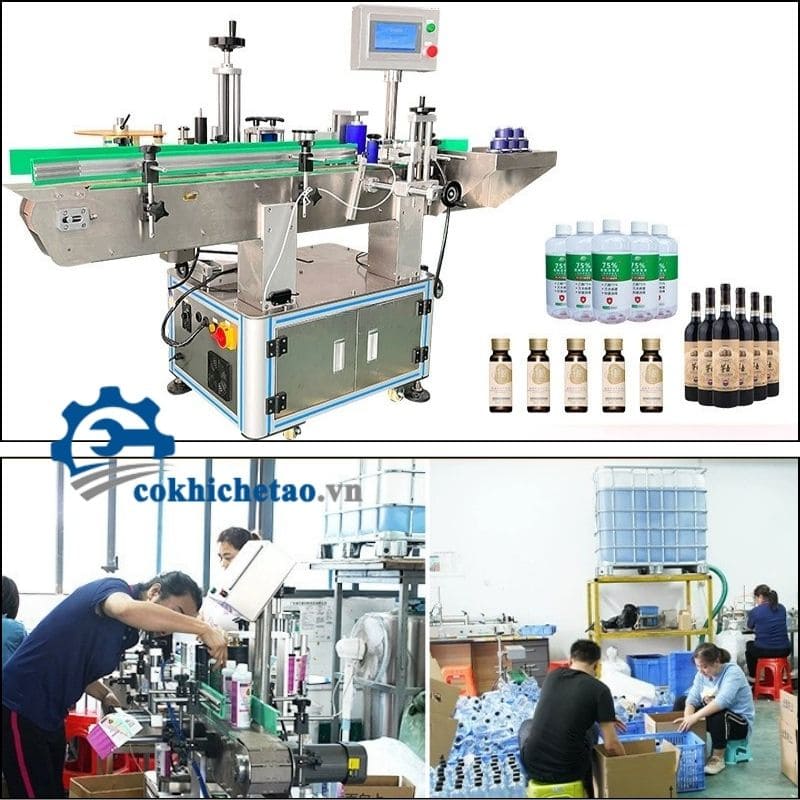 Máy dán nhãn chai tròn tự động