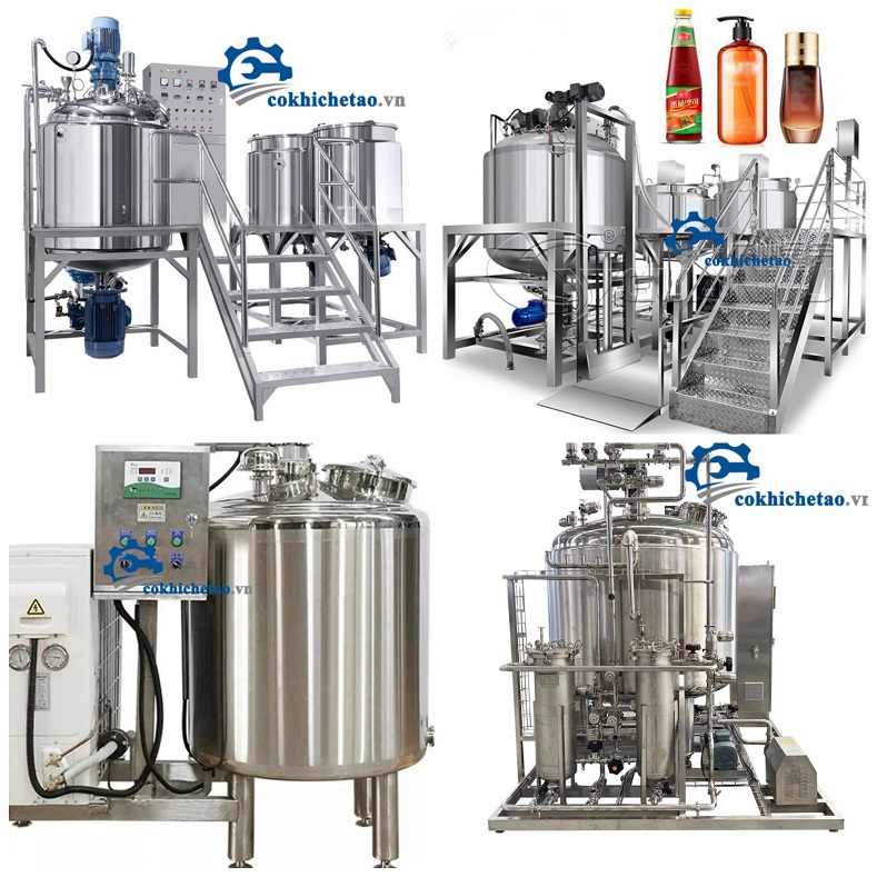 máy nhũ hóa hút chân không, bồn khuấy trộn đồng hóa