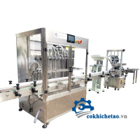 Hệ Thống Chiết Rót Và Đóng Nắp Chai Tự Động