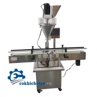 Máy Chiết Rót Có Băng Tải - Máy Chiết Định Lượng Trục Vít, Máy Chiết Thực Phẩm, Mỹ Phẩm